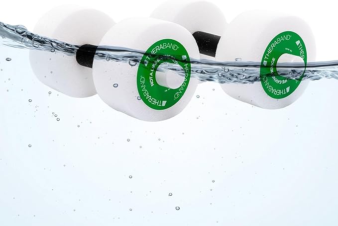 THERABAND Water Weights, Aquatic Dumbbells for Pool Fitness, 2 Foam Weights with Padded Grip for Water Aerobics, Therapy, Workouts, Pool Exercise Equipment, Aqua Training