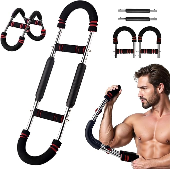 Twister Arm Trainer for Biceps, Chest & Core – Adjustable Resistance Arm Workout Equipment for Home Gym, Strength Training & Muscle Building (40-100 lbs Resistance)