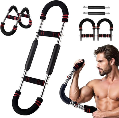 Twister Arm Trainer for Biceps, Chest & Core – Adjustable Resistance Arm Workout Equipment for Home Gym, Strength Training & Muscle Building (40-100 lbs Resistance)