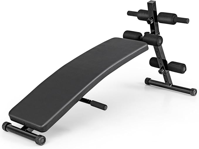 Sit Up Bench, Folding Exercise Bench Ab Workout Equipment, Adjustable Decline Workout Bench for Home Gym