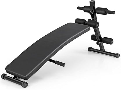 Sit Up Bench, Folding Exercise Bench Ab Workout Equipment, Adjustable Decline Workout Bench for Home Gym