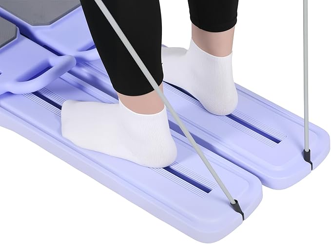 Split Pilates Board with Resistance Bands, Foldable Reformer Equipment Kit for Full Body at Home Workout, 57x5.9x37.4 Inches