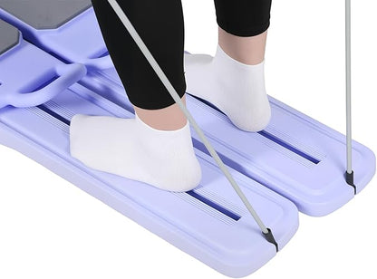 Split Pilates Board with Resistance Bands, Foldable Reformer Equipment Kit for Full Body at Home Workout, 57x5.9x37.4 Inches