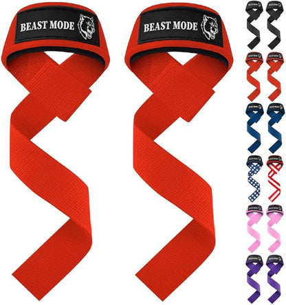 TECEUM Lifting Straps for Weightlifting Gym Strength Training - Wrist Straps with Neoprene Padded Cotton - Men & Women – Ideal for Powerlifting, Bodybuilding & Deadlifts