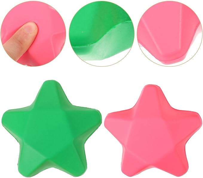 BESPORTBLE Finger Exercise Ball Hand Grip Strength Trainer, 4pcs Star Shaped Hand Grip Ball Finger Resistance Exercise Squeezer for Adults Hand Workout