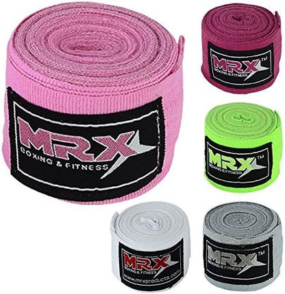 MRX BOXING & FITNESS Boxing Hand Wraps 100% Cotton Multi Colors Great for MMA Boxing Muay Thai Kick Boxing Training 118, 160, 180 Length