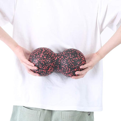 VINGVO Peanut Massage Ball, 24x12cm EPP Sports Massager Fitness Yoga Ball Massage Ball for Back Massage Acupuncture Points Massaging Equipment for Massaging Neck, Arms, Calves (Black) (Red and Black)