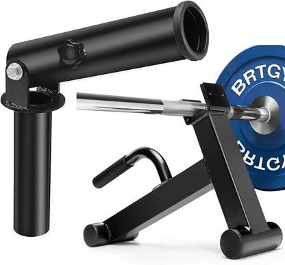 Deadlift Jack Barbell Stand with T Bar Row Landmine (Fit 2 inch Olympic Weight Plates) Set, Carbon Steel Made, Home Gym