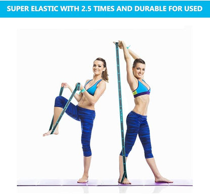 Stretch Strap, Elastic Yoga Stretching Strap, Multi-Loop for Physical Therapy, Pilates, Yoga, Dance & Gymnastics Exercise and Flexible Pilates Stretch Band