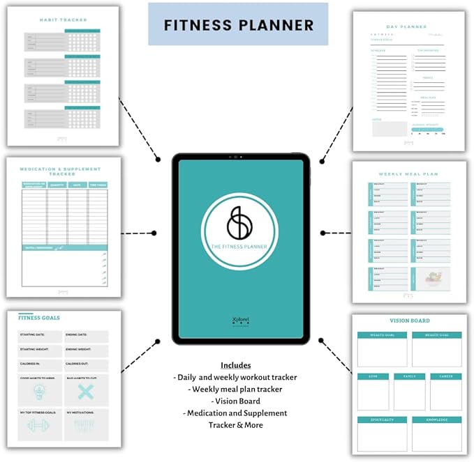 Resistance Bands w/Carrying Bag, Workout Book & Fitness Planner for Working Out-Heavy Duty Strength Training Bands Set w/ 5 Resistance Levels-Stretch Bands for Physical Therapy
