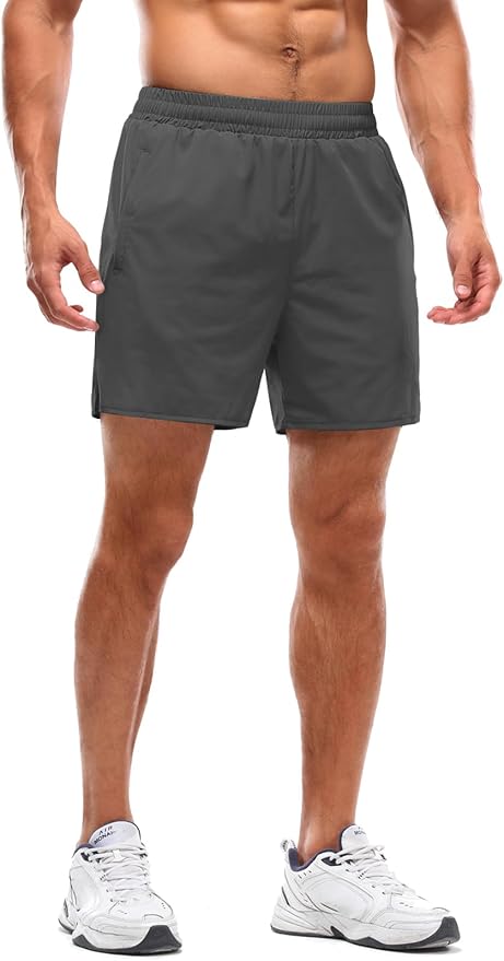 Aolesy Men's 2 in 1 Running Shorts 5" Workout Gym Athletic Shorts for Men Quick Dry Lightweight Training Shorts with Pockets