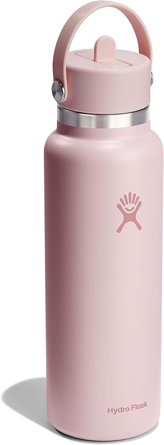 Hydro Flask Water Bottle - Insulated Stainless Steel - Wide Straw Lid, Non Spill, Leakproof in 40 Oz Agave Green