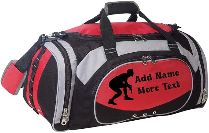 Personalized SportS Duffel Bag With Custom Name & Text - Wrestling
