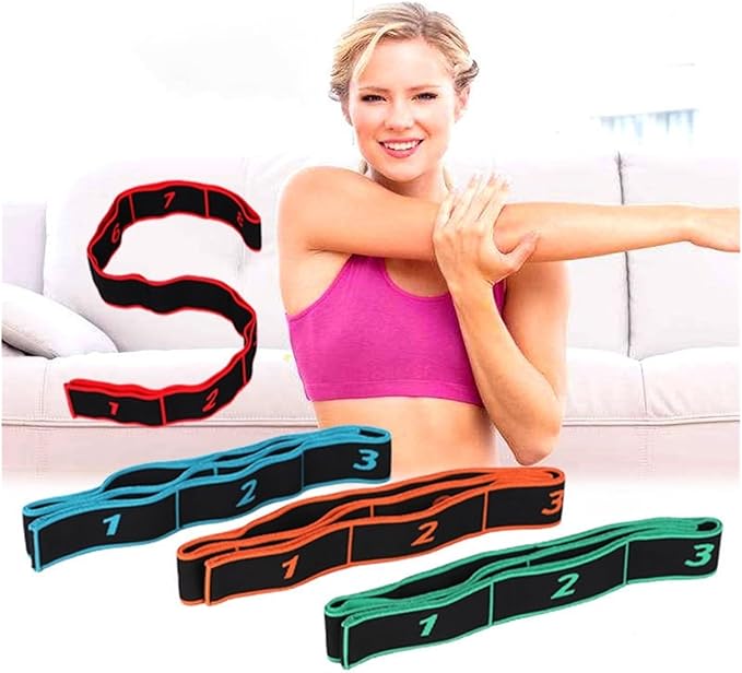 8-segment Digital Yoga Stretching Band High Elasticity Fitness Tension Band Double Layered Composite Webbing Dance Belt