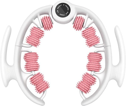 KESHWELL Massage Roller, Cellulite Massage Tool,Cellulite Remover for Legs,Foam Muscle Roller for Deep Relax,Manual Massage Stick with Detachable Rollers for Leg,Neck,Back, Arm,Thigh.Pink