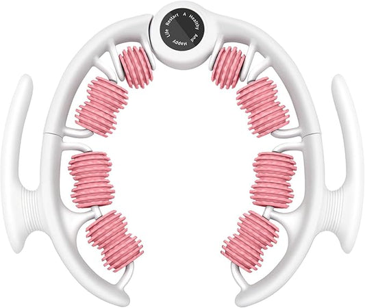 KESHWELL Massage Roller, Cellulite Massage Tool,Cellulite Remover for Legs,Foam Muscle Roller for Deep Relax,Manual Massage Stick with Detachable Rollers for Leg,Neck,Back, Arm,Thigh.Pink