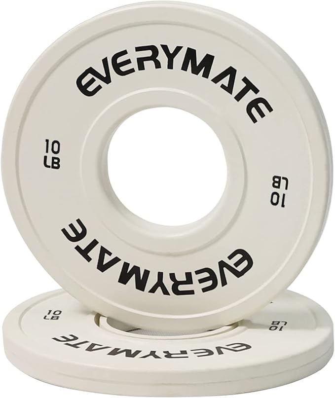 EVERYMATE Change Weight Plates 1.25LB 2.5LB 5LB Set Fractional Plate Olympic Bumper Plates for Cross Training Bumper Weight Plates Steel Insert Strength Training Weight Plates