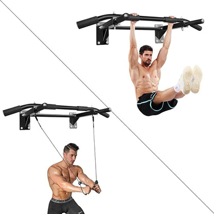 Wall-Mounted Pull-Up Bar – Drill Installation, Home Gym Equipment for Indoor Fitness, Chin-Up Bar for Strength Training, Spine Stretching & Inverted Workouts