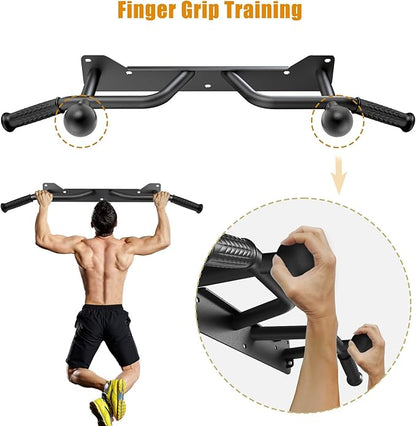 Kipika Heavy Duty Wall Mounted Doorway Pull Up Bar, Multifunctional Chin Up Bar, Portable Fitness Door Bar, Body Workout Home Gym System