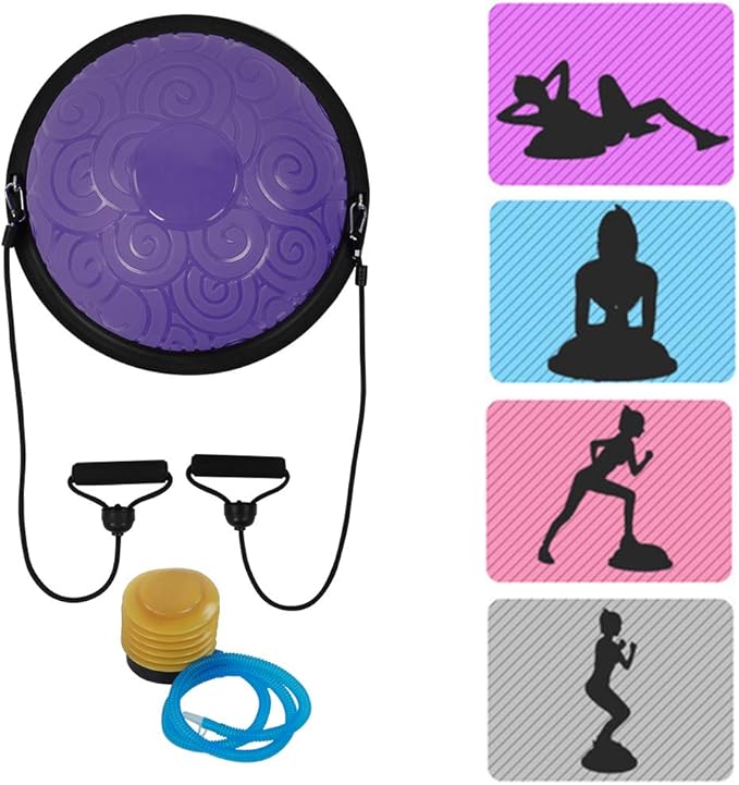 Balancing Half Ball Trainer with Antislip Base, for Yoga Pilates Fitness Exercise