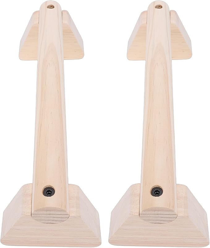 Wood Push Up Bars, Calisthenics Equipment with Base Non Slip Parallettes Bars Handstand Practice Support Pole Pushup Handles Fitness Blocks for Men and Women Strength Training