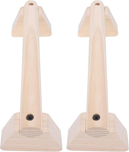 Wood Push Up Bars, Calisthenics Equipment with Base Non Slip Parallettes Bars Handstand Practice Support Pole Pushup Handles Fitness Blocks for Men and Women Strength Training