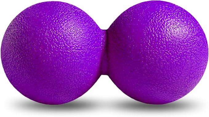 GOGO Peanut Massage Ball for Myofascial Release, Purple Double Lacrosse Fascia Balls for Back Feet Trigger Point Therapy, Deep Tissue