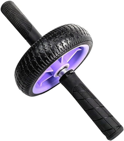 Home Fitness Abdominal Exerciser with Single Wheel, Durables 500 lb Load Capacity, Ergonomic 150 mm EVA Handle, Textured Non-Slip Tire for Stable Rolling on Multiple Surfaces(purple+black)