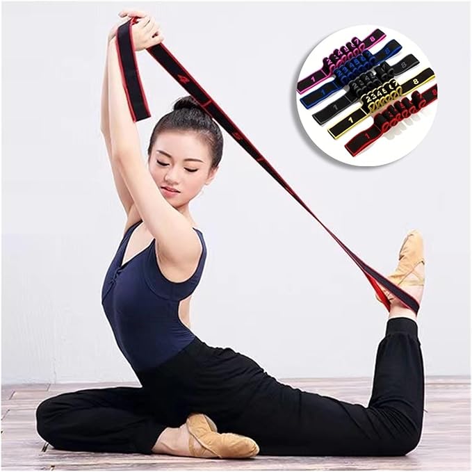 8-segment Digital Yoga Stretching Band High Elasticity Fitness Tension Band Double Layered Composite Webbing Dance Belt
