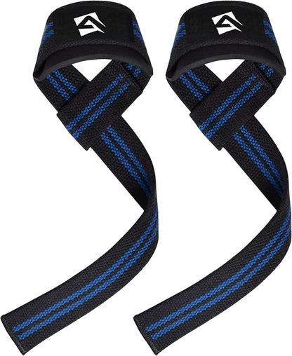AQF Lifting Wrist Straps for Weightlifting, Powerlifting & Deadlifts – 23” Neoprene Padded Cotton Straps for Strength Training & Gym Workouts - Maximum Grip Support for Men & Women