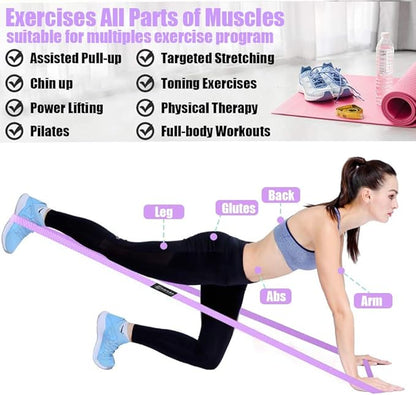 Long Bands for Working Out - Long Resistance Bands for Women Long Workout Bands Long Resistance Bands for Working Out Long Loop Resistance Bands Large Loop Resistance Bands Body Bands for Working Out