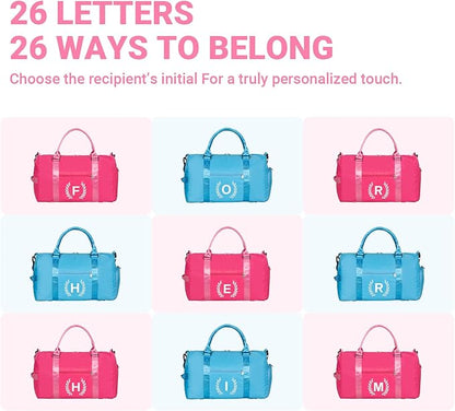 Gym Bag for Women, Personalized Duffle Bag with Shoe Compartment, Sports Bag for Yoga & Dance with Wet Pocket and Mat Strap(HotPink,Q)