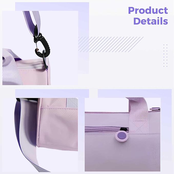 Portable Women'S Gym Bag Kit, 5 Pcs Exercise Accessories Set, Hand Grip Roller Stick Yoga Band Spiky Ball Kit, Stylish Sport Bag For Workout