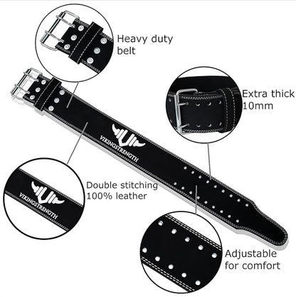 Vikingstrength Premium Weight Lifting Belt with Lifting Straps, Gym Weightlifting Belt for Men and Women, perfect for Squat, Powerlifting, Crossfit and Deadlifting M-4XL + V-Strength Workout App