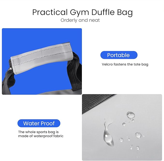 C&F BOGMOST Small Gym Bag for Women & Men,Small Lightweight Duffel Bag Carry On Bags Mini Duffel Travel Bag Waterproof Sports Bags for Workout/Sport/Travel, Grey,Medium
