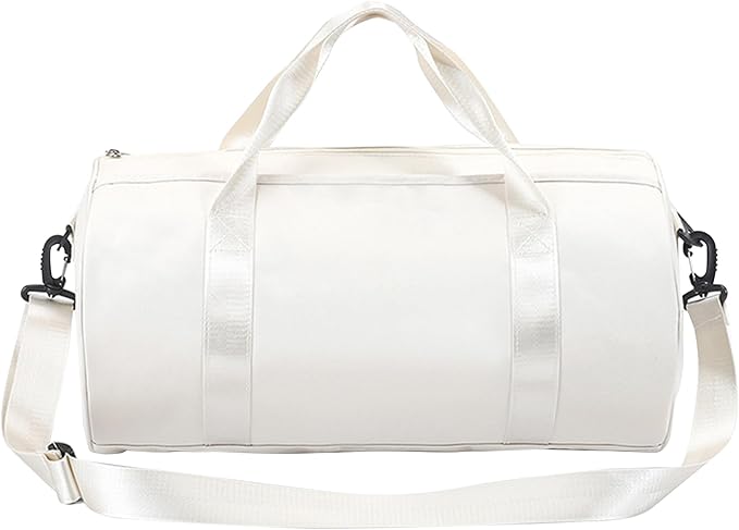 Small Gym Bag for Women Small Duffle Bag with Wet Compartment Sport Bags Gym Tote Bag for Workout Yoga Swimming Dance (White(wet pocket))