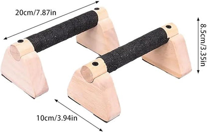 Push Up Bar 2pcs Solid Wood Parallettes Push-Up Bar for Home Gym Floor Workouts Bodyweight Training