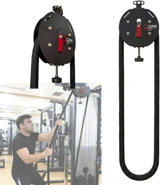 Portable Endless Rope Trainer, Cable Pulley System with Adjustable Resistance - Home Gym Fitness Equipment for Upper Body Strength Training, Back & Arms, Suspension Design for Full Body Pull Exercises