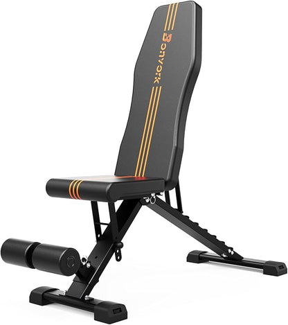 800 LBS Adjustable Weight Bench, Foldable Workout Bench Press with 20.5'' Extended Base for Home Gym, Folding Decline Incline Sit up Strength Training Benches for Full Body Exercise - 2026 Version