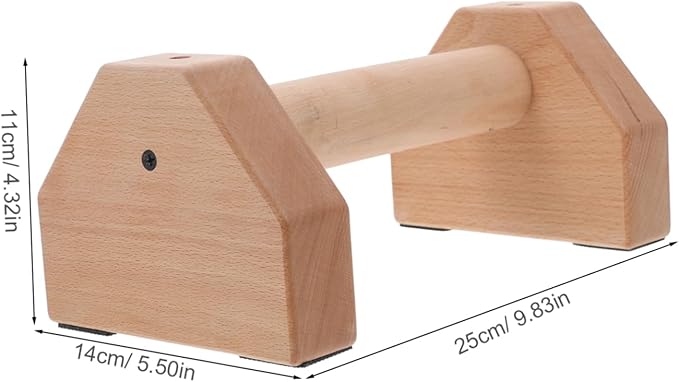 HANABASS Ergonomic Push-up Stands 2 Pcs Wooden Push-up Handles Strength Training Equipment Non-slip Base for Home Gym Workouts
