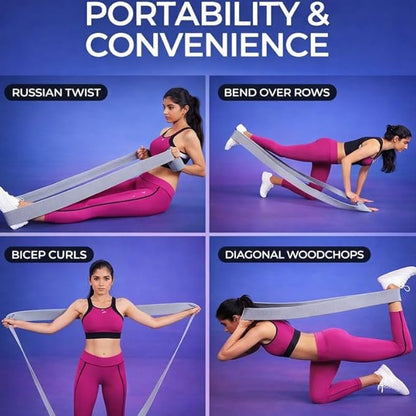 76 Inch Fabric Resistance Band - Extra Long Heavy Duty Exercise Loop for Full Body Stretching, Pull Up Assist & Yoga - Non-Slip Durable Cloth Workout Band for Men & Women, Home Fitness & Mobility
