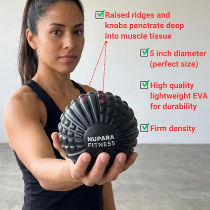 Massage Ball - Myofascial Release Ball for Recovery in Muscles, Shoulder, and Back. Trigger Point Massage and Pressure Point Therapy. (5-inch)