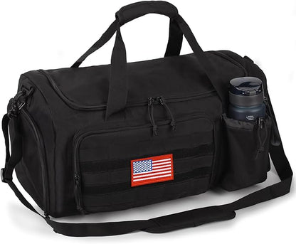 Tactical Gym Bag for Men, 60L Large Capacity Duffle Bags with Shoes Compartment, Sports Bag with wet compartment, Multi-functional Weekend Bags Suitable for Travel, Camping,hiking