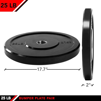 JFIT Olympic 2 Inch Grip Plates and Bumper Plates for Barbell - Single Weights or Sets of 2 (Muliple Weights)