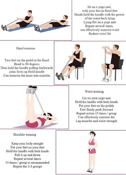 21 Fitness Resistance Bands-4 Tube Pedal Ankle Puller 2025 Upgrade Stretch Bands for Exercise Sit Up Exercise Equipment AB Training Auxiliary Device Workout Equipment for Women Men