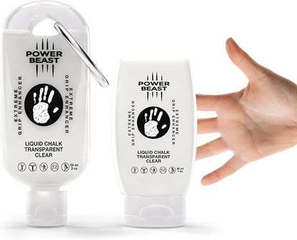 POWER BEAST, Clear Liquid Chalk, Non Sticky Grip Enhancer, Dry Hands, Transparent Liquid Chalk, Anti-Slip Solution, Dry Grip for Tennis, Golf, Pole Dancing, Gaming, and All Sports