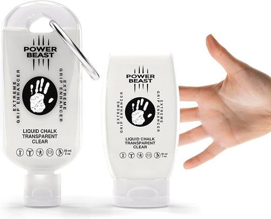 POWER BEAST, Clear Liquid Chalk, Non Sticky Grip Enhancer, Dry Hands, Transparent Liquid Chalk, Anti-Slip Solution, Dry Grip for Tennis, Golf, Pole Dancing, Gaming, and All Sports