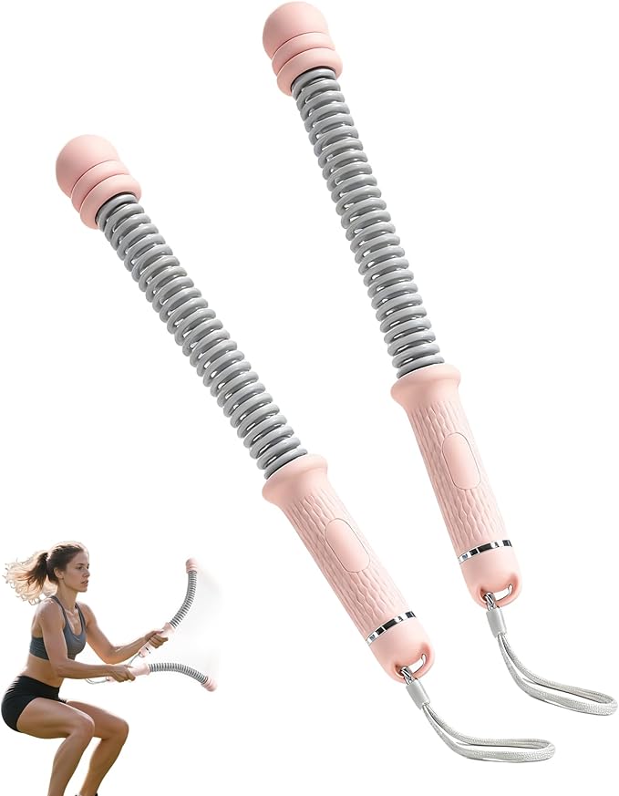 Ropeless Battle Ropes- Adjustable Portable Low-Impact Workout Equipment for Home Gym, Fitness Equipment for HIIT, Cardio & Muscle Training, Fat Burning for Men, Women & Fitness Enthusiasts (Pink)