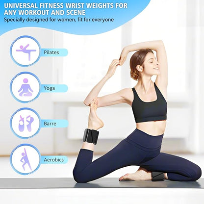 T98 Wrist & Ankle Weights for Women Men, Wearable Wrist Weights Set of 2(1Lbs Each), Adjustable Arm Leg Bracelet Weights for Strength Training, Aerobics, Barre, Suit for Home Outdoor Workout
