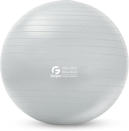 Gruper Yoga and Pilates Ball,4 Sizes Gym Ball for Fitness, Yoga, Workout, Pregnancy and Physical Therapy,Quick Pump Included,Great as Yoga Ball Chair for Office or Home Gym Equipment
